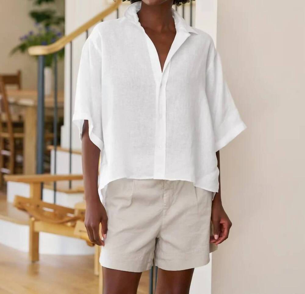 NEW FRANK & EILEEN short sleeve button up shirt in white